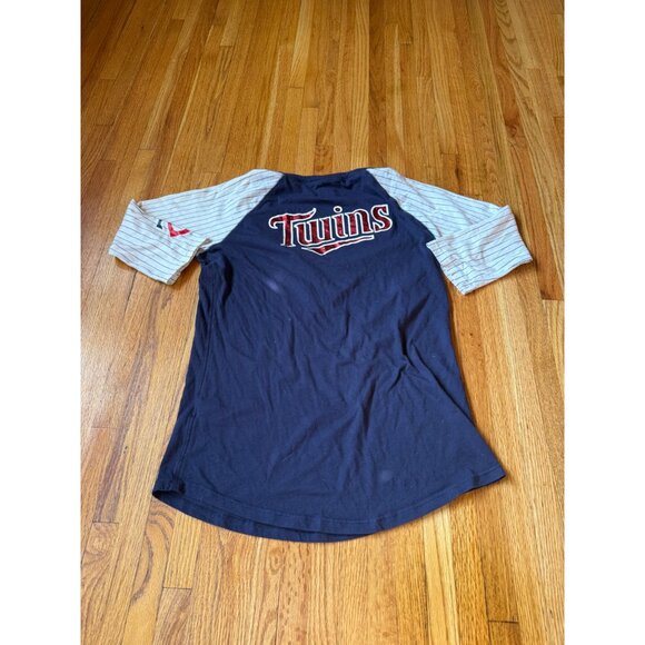 Victorias Secret Pink MLB Minnesota Twins Raglan Shirt Womens L - Picture 2 of 10